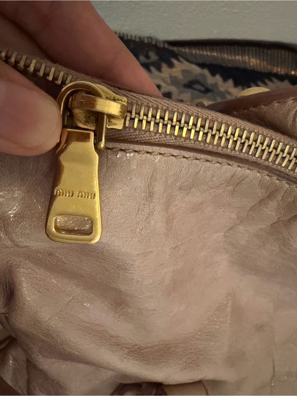 Miu Miu Blush Pink/Beige Leather Satchel with Gold Hardware - Picture 2 of 15